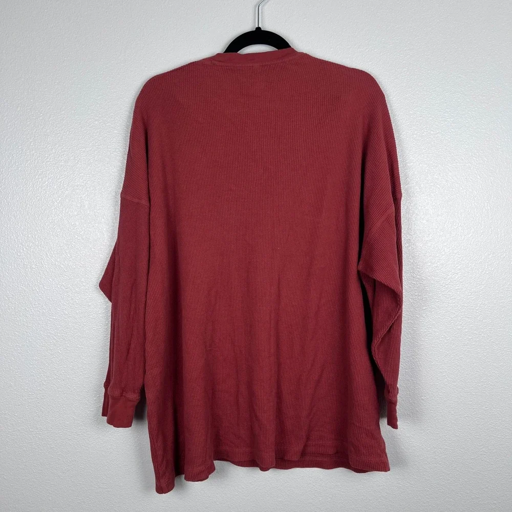 Free People Women's Waffle Knit Long Sleeve Tee Sz S